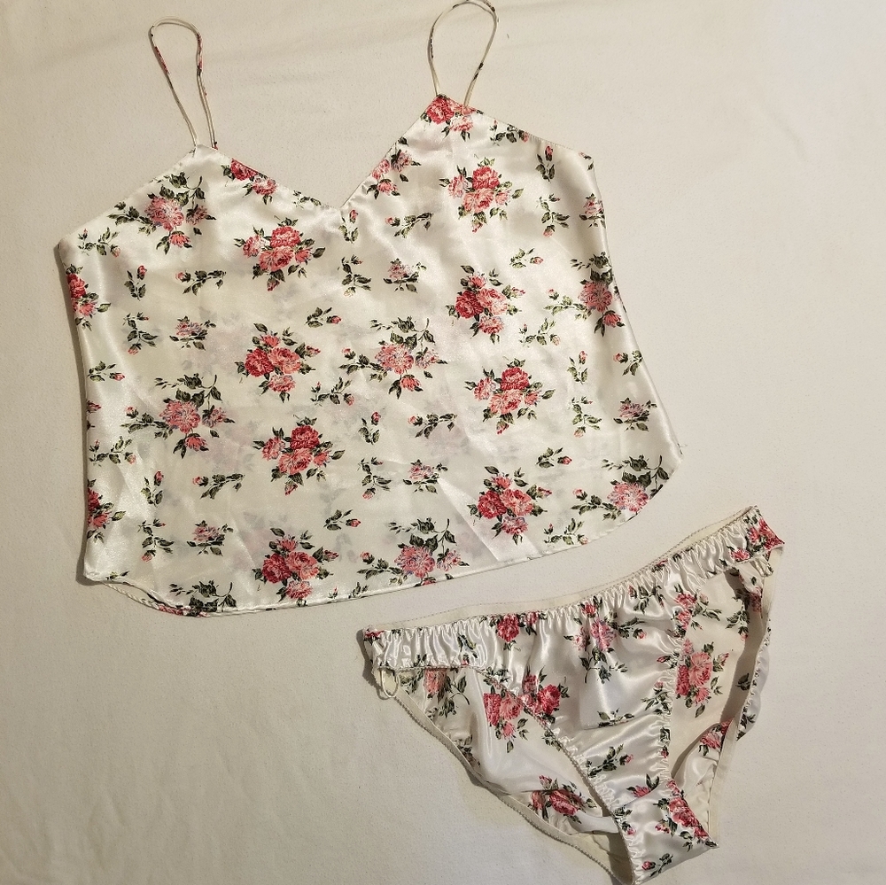 Tanktop&Underwear PajamaSet-Ivory/Cream-Floral